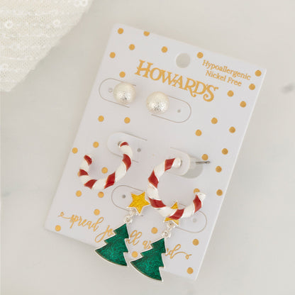 Holiday Christmas Trees Earring Trio