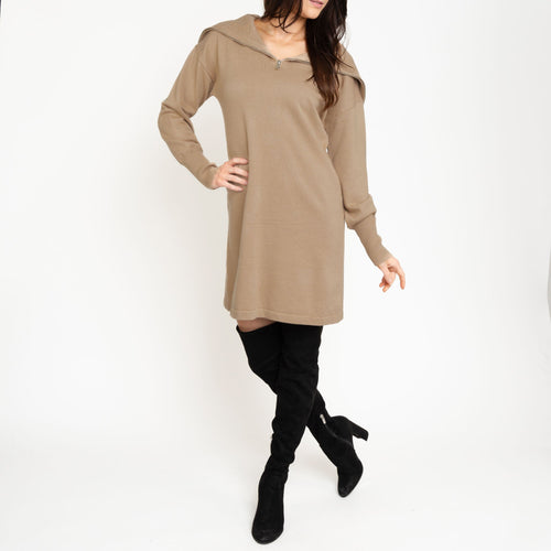 Alessia Quarter Zip Sweatshirt Dress