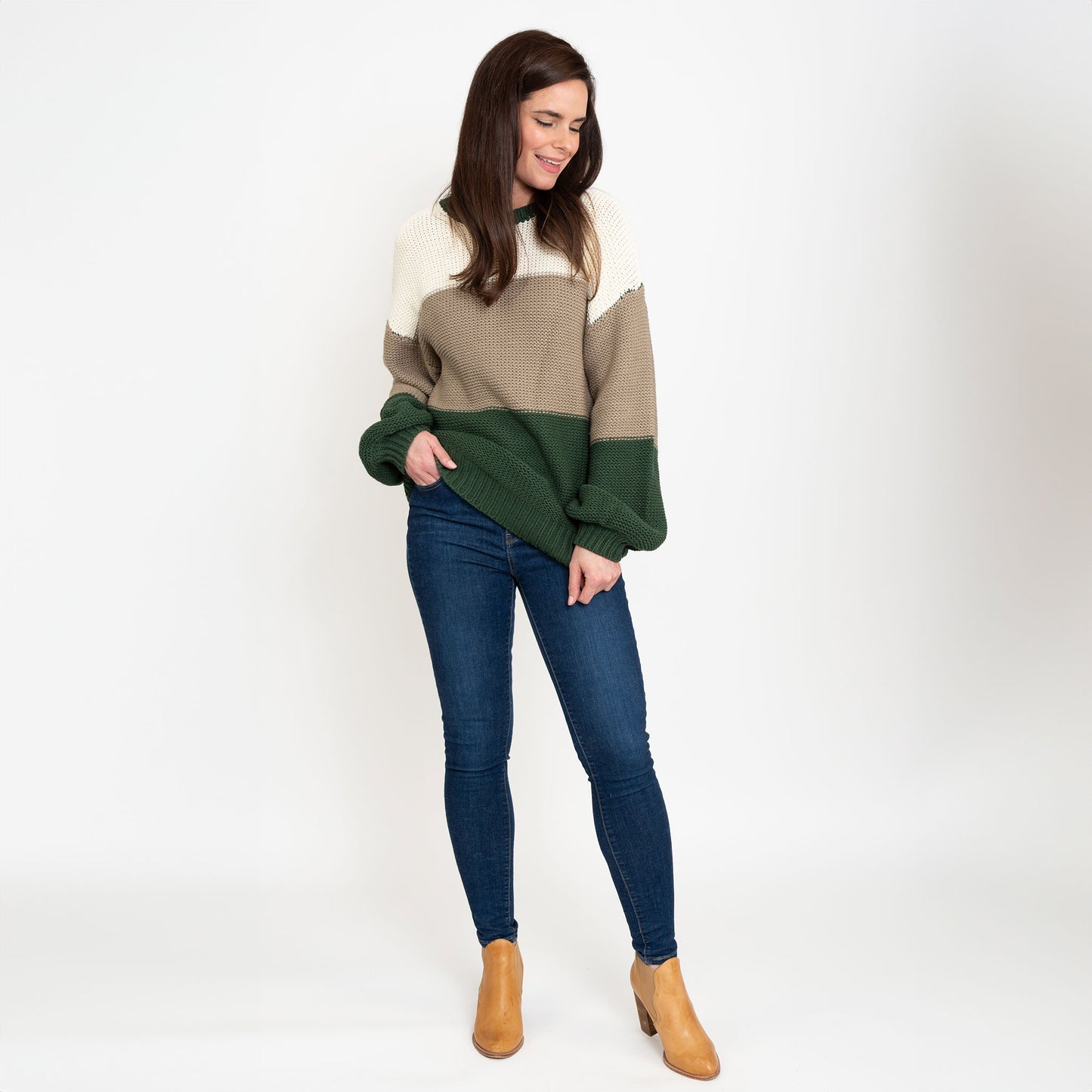 Tierra Color Block Chunky Sweater