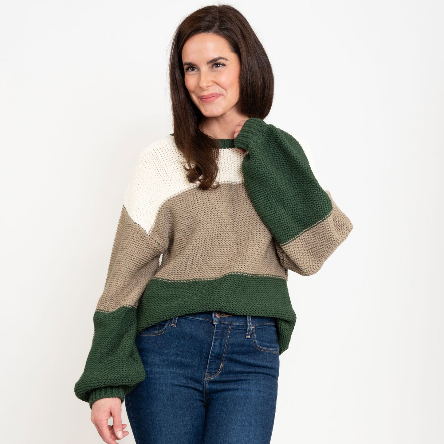 Tierra Color Block Chunky Sweater