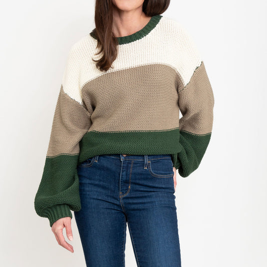 Tierra Color Block Chunky Sweater