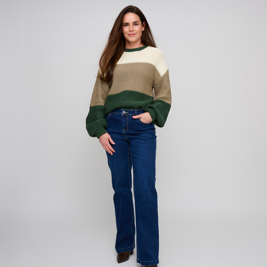 Tierra Color Block Chunky Sweater