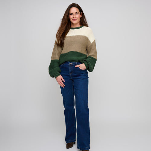 Tierra Color Block Chunky Sweater