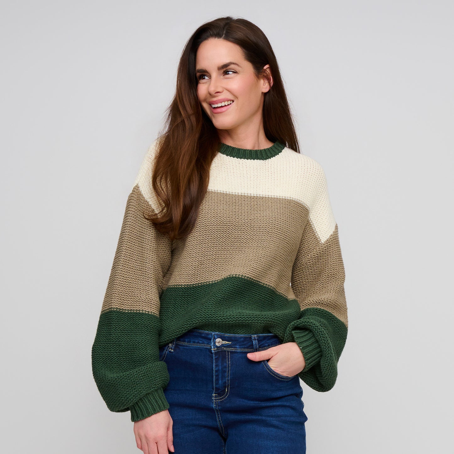 Tierra Color Block Chunky Sweater