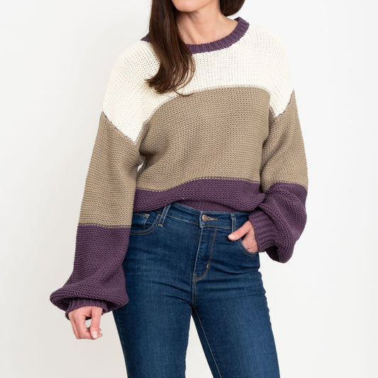 Tierra Color Block Chunky Sweater