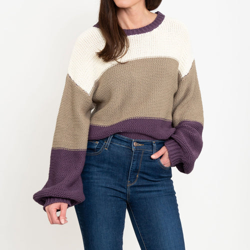 Tierra Color Block Chunky Sweater