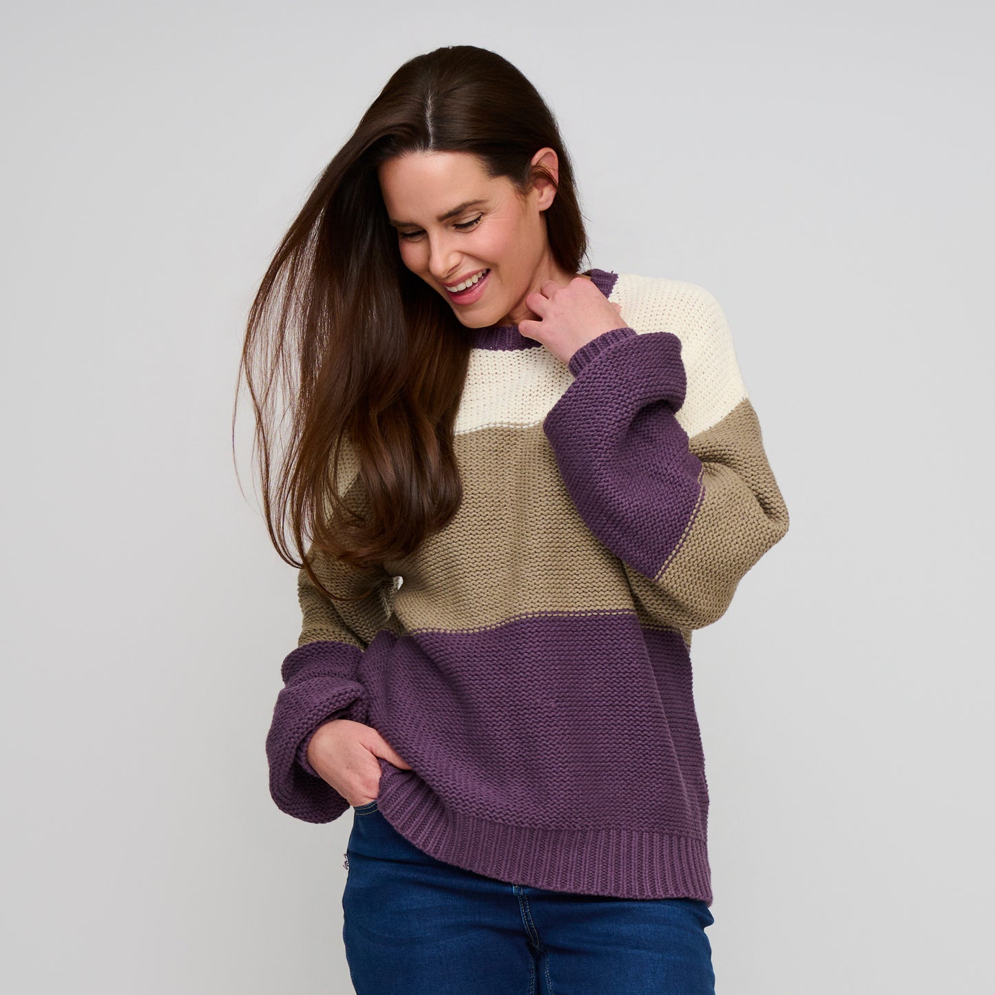 Tierra Color Block Chunky Sweater