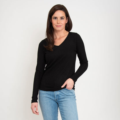 Alba Ribbed Long Sleeve Top