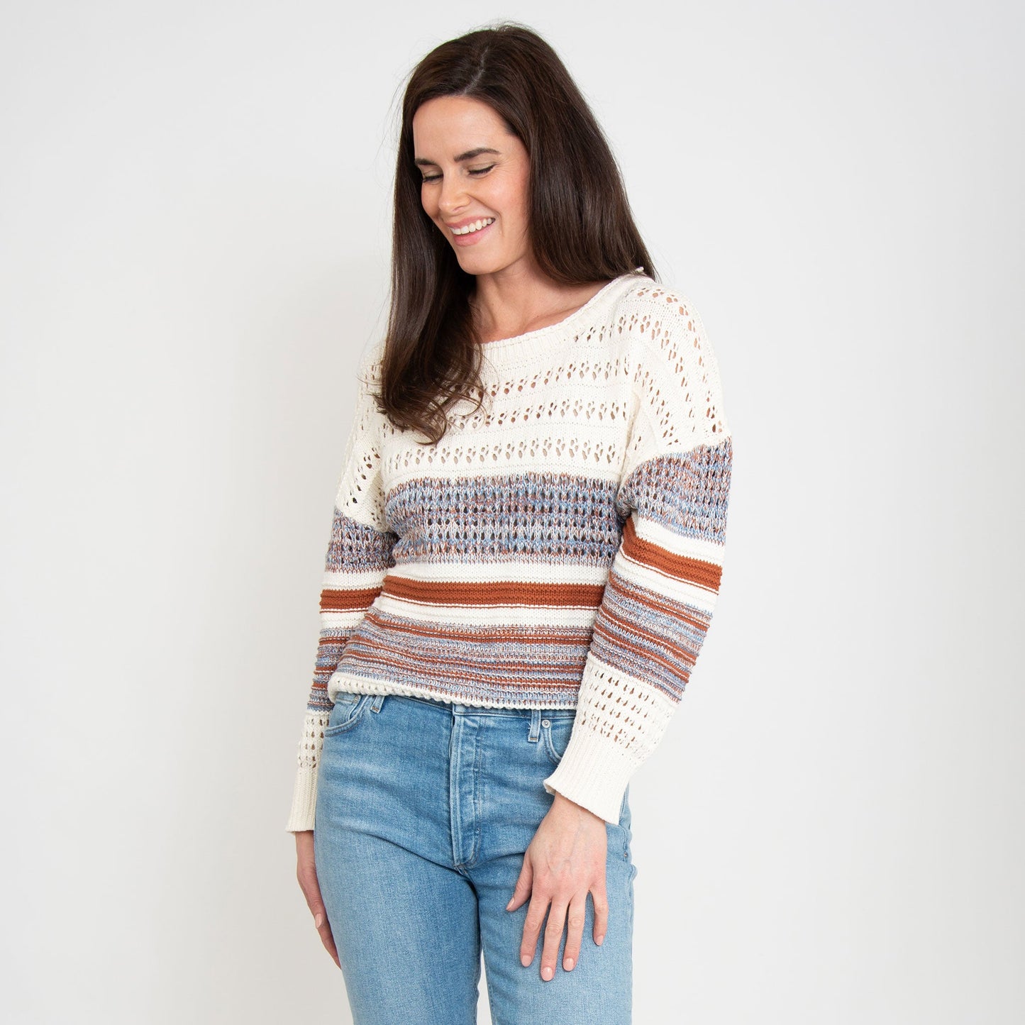 Opal Color Block Crochet Sweater