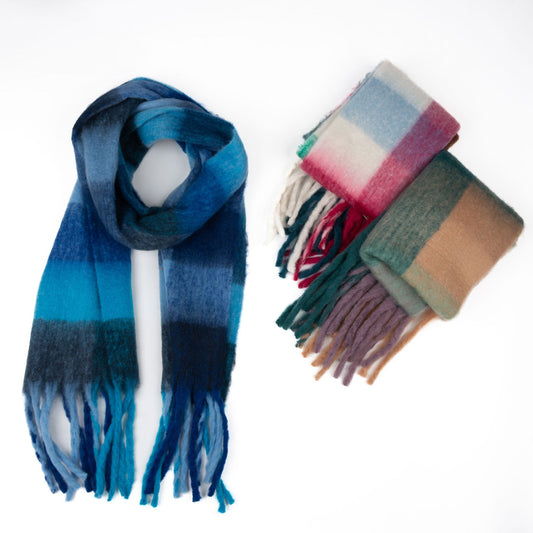 6 Piece Myka Plaid Winter Scarf Assortment