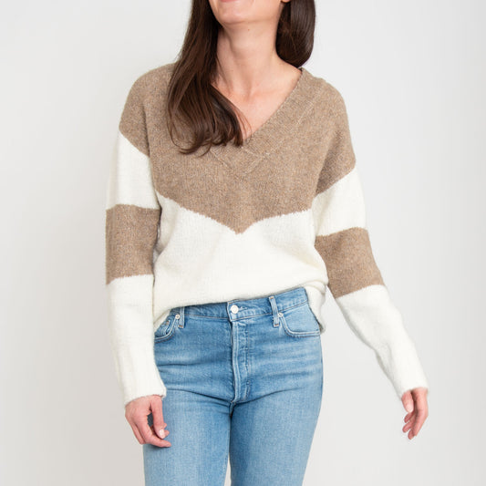 Lacen Color Block Sweater, Latte