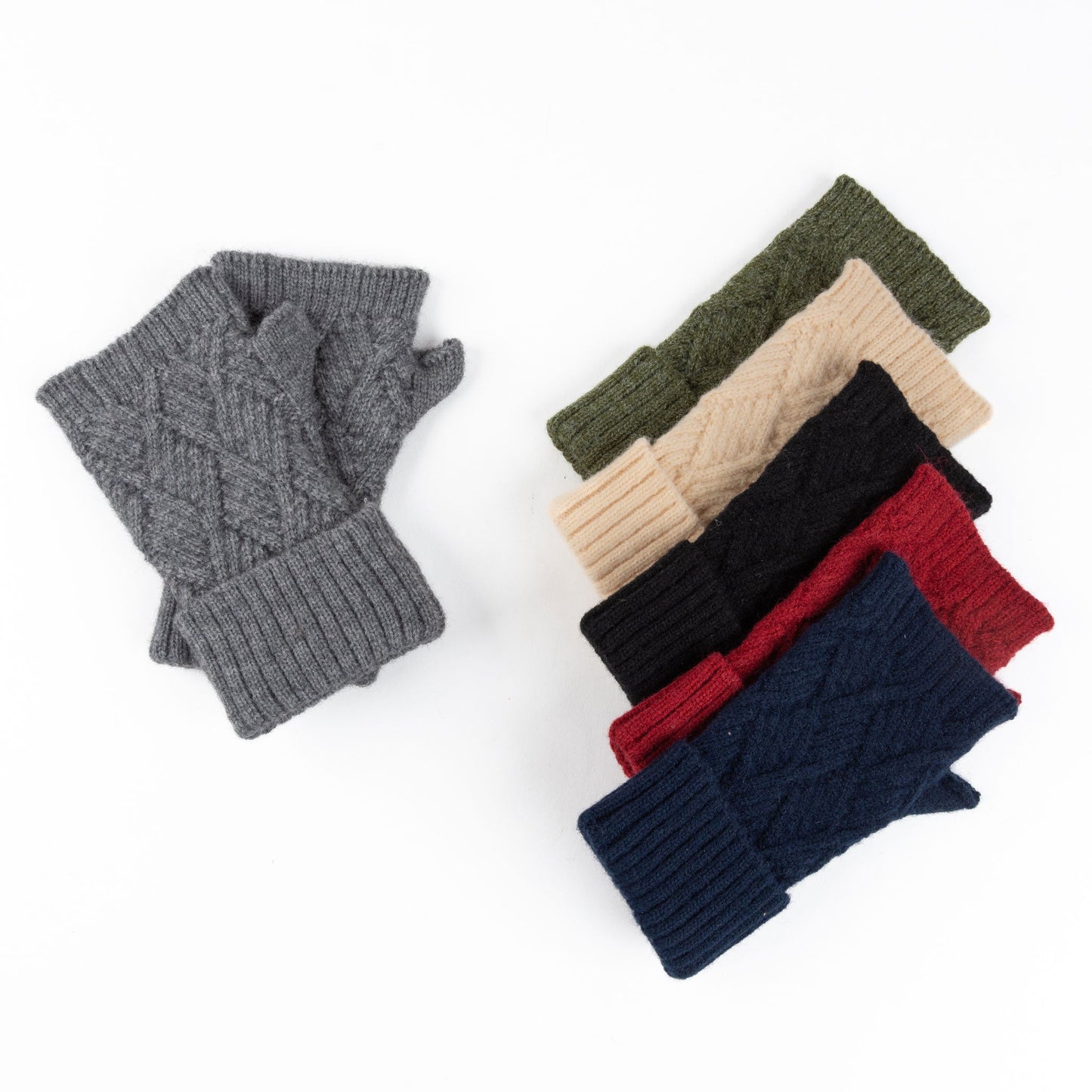 12 Piece Kristen Herringbone Fingerless Glove Assortment