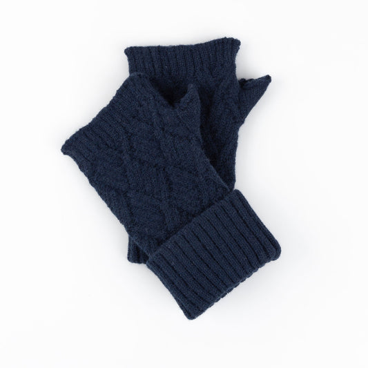 Kristen Herringbone Fingerless Gloves