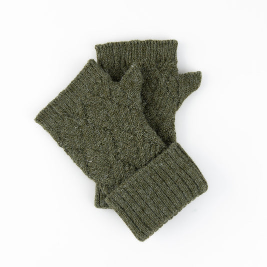 Kristen Herringbone Fingerless Gloves