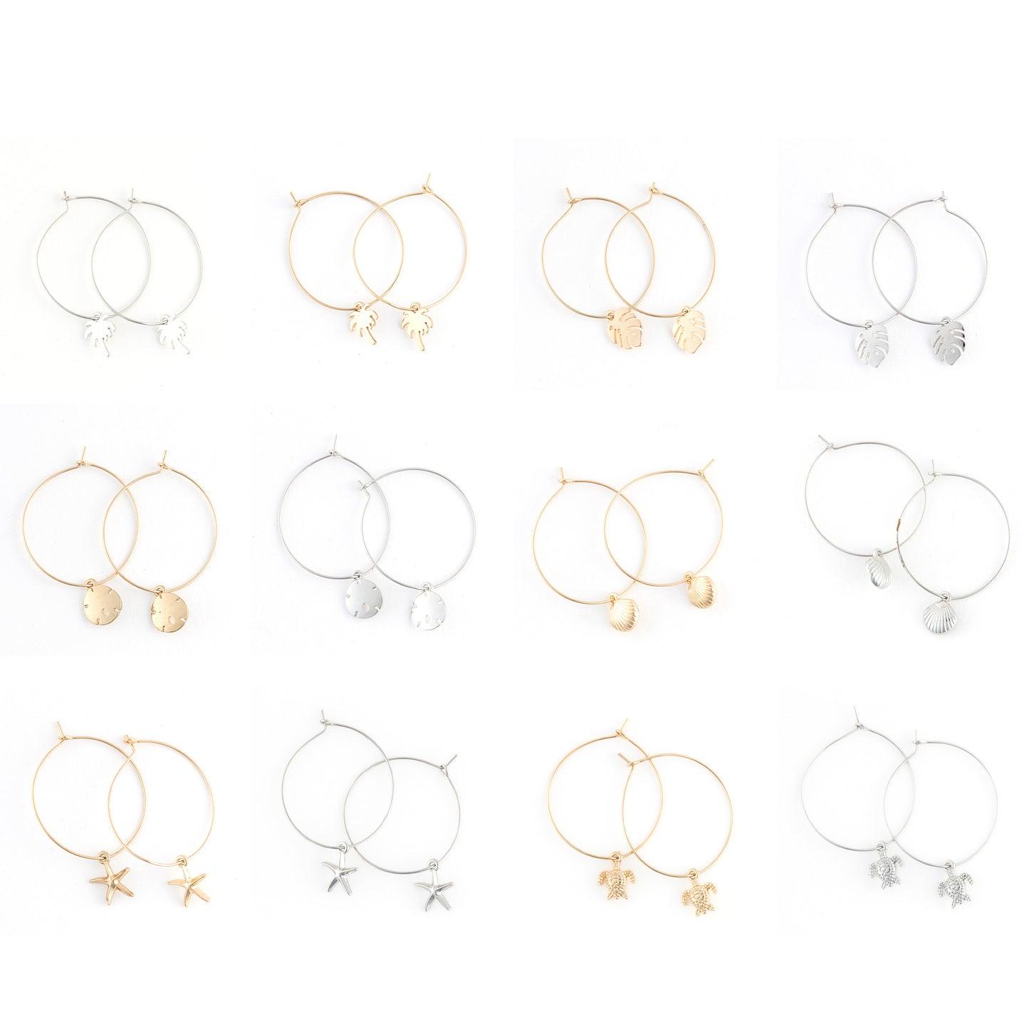 24 Piece Dainty Hoop Earring Assortment