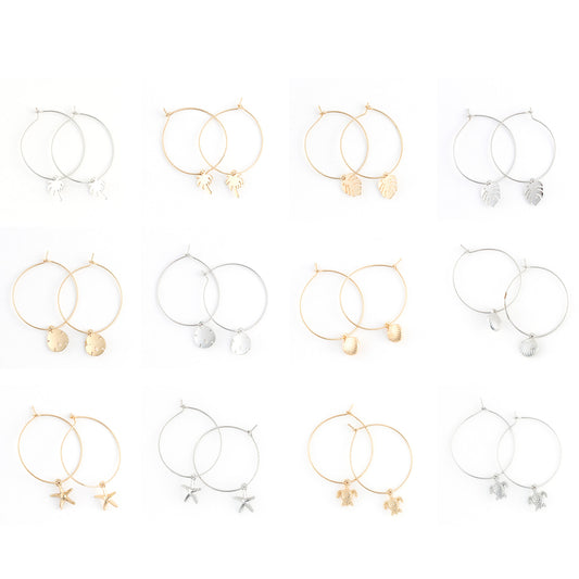 24 Piece Dainty Hoop Earring Assortment