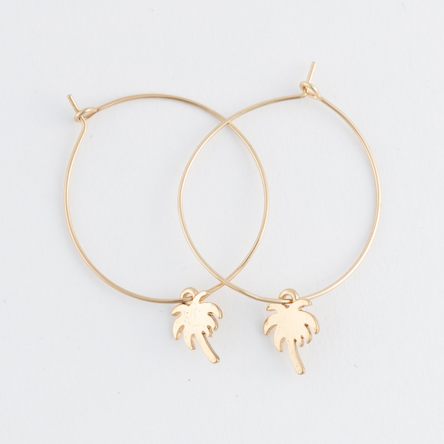 Dainty Palm Hoop Earrings