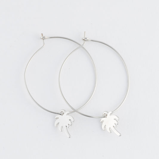 Dainty Palm Hoop Earrings