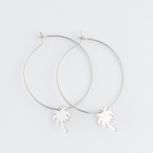 Dainty Palm Hoop Earrings