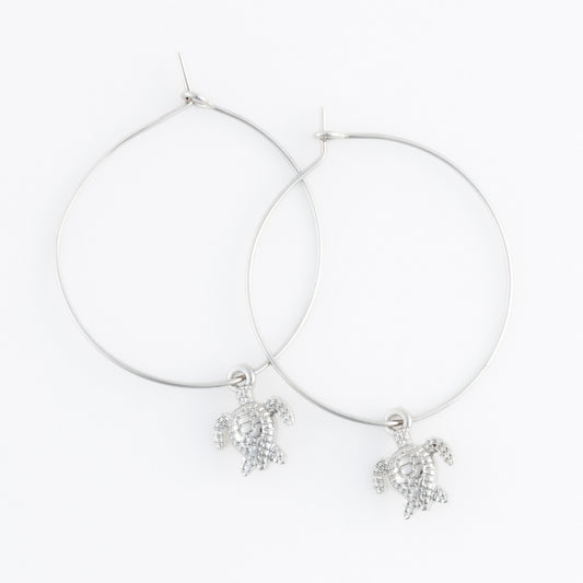 Dainty Turtle Hoop Earrings