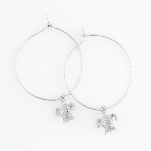 Dainty Turtle Hoop Earrings