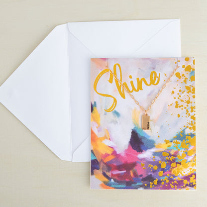 Amira Shine Greeting Card Necklace