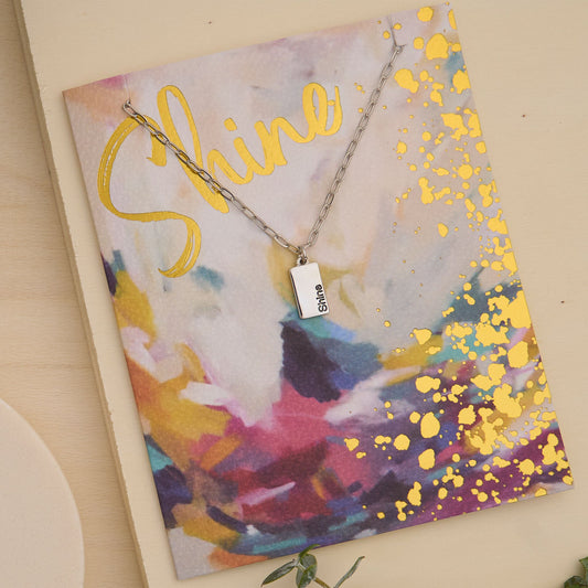 Amira Shine Greeting Card Necklace