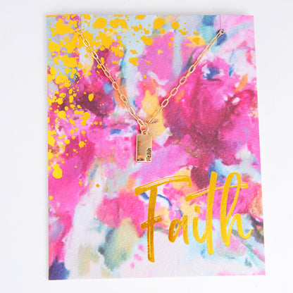 Amira Faith Greeting Card Necklace