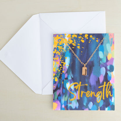 Amira Strength Greeting Card Necklace