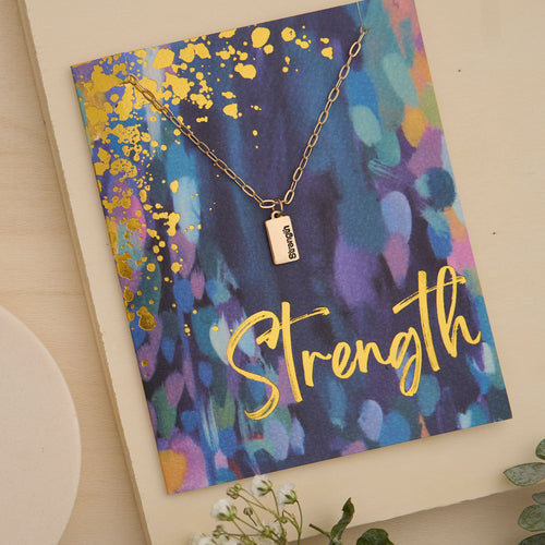 Amira Strength Greeting Card Necklace