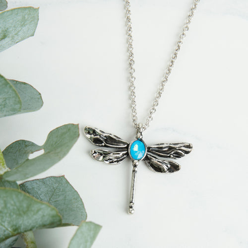 Zenni Engraved Dragonfly Pendant Necklace