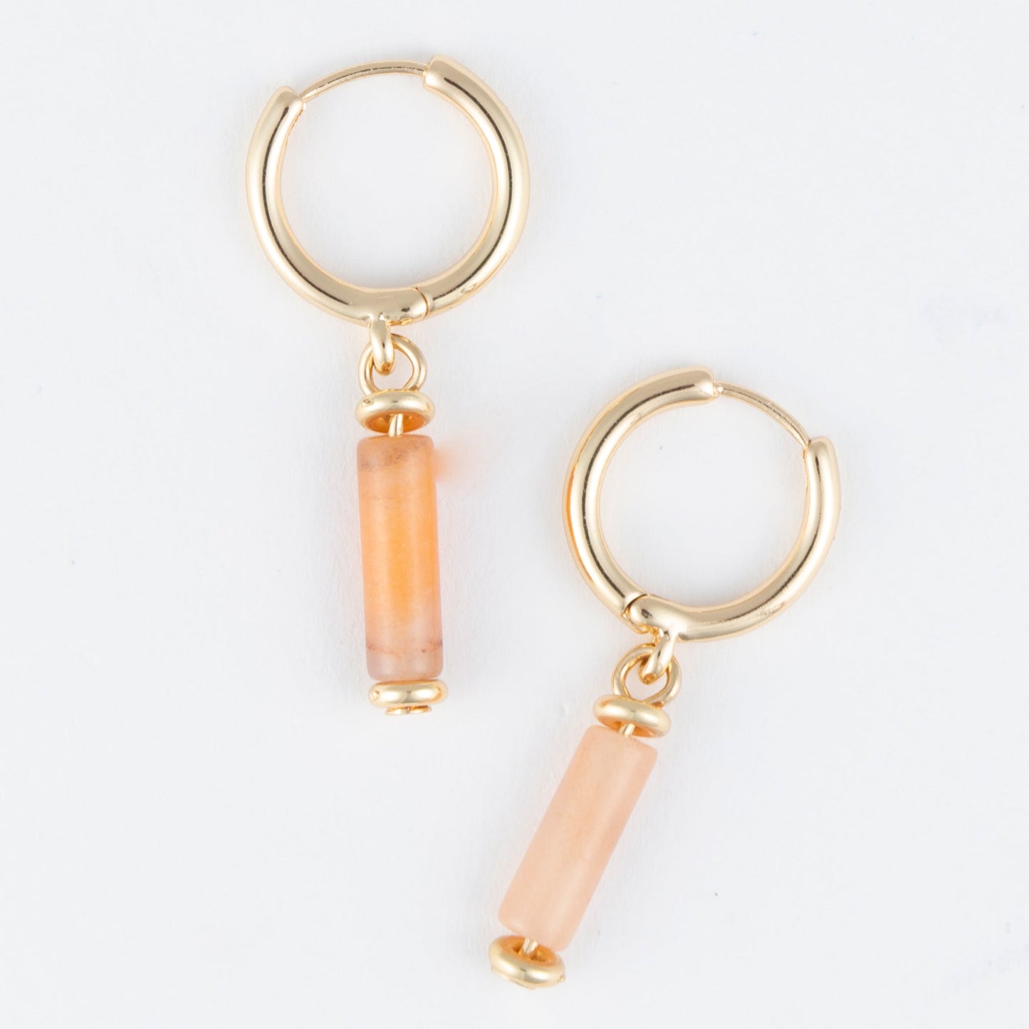 Celie Genuine Stone Hoop Drop Earrings