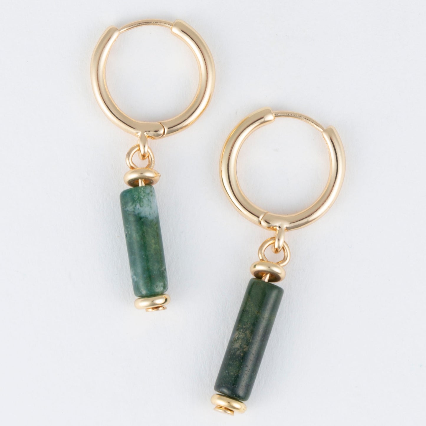 Celie Genuine Stone Hoop Drop Earrings