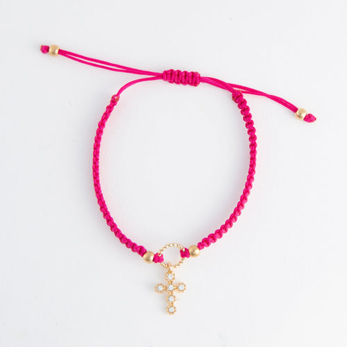 Kitt Adjustable Cross Charm Bracelet