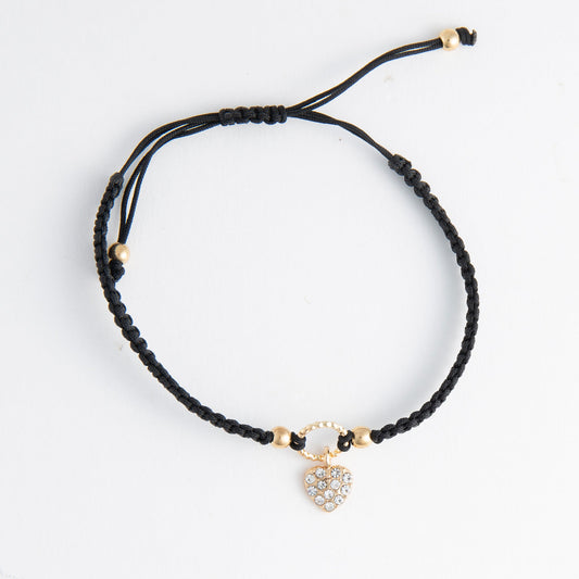 Kitt Adjustable Heart Charm Bracelet