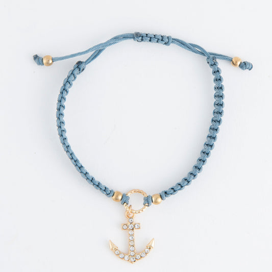 Kitt Adjustable Anchor Charm Bracelet