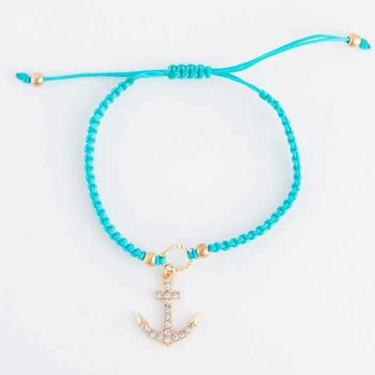 Kitt Adjustable Anchor Charm Bracelet