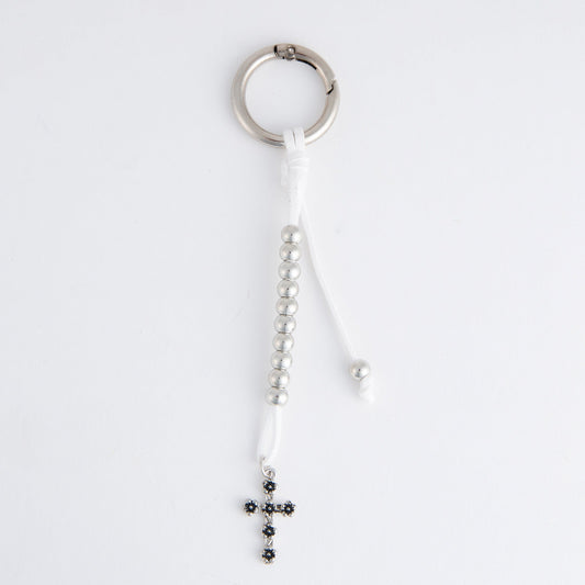 Quinn Flower Cross Keychain