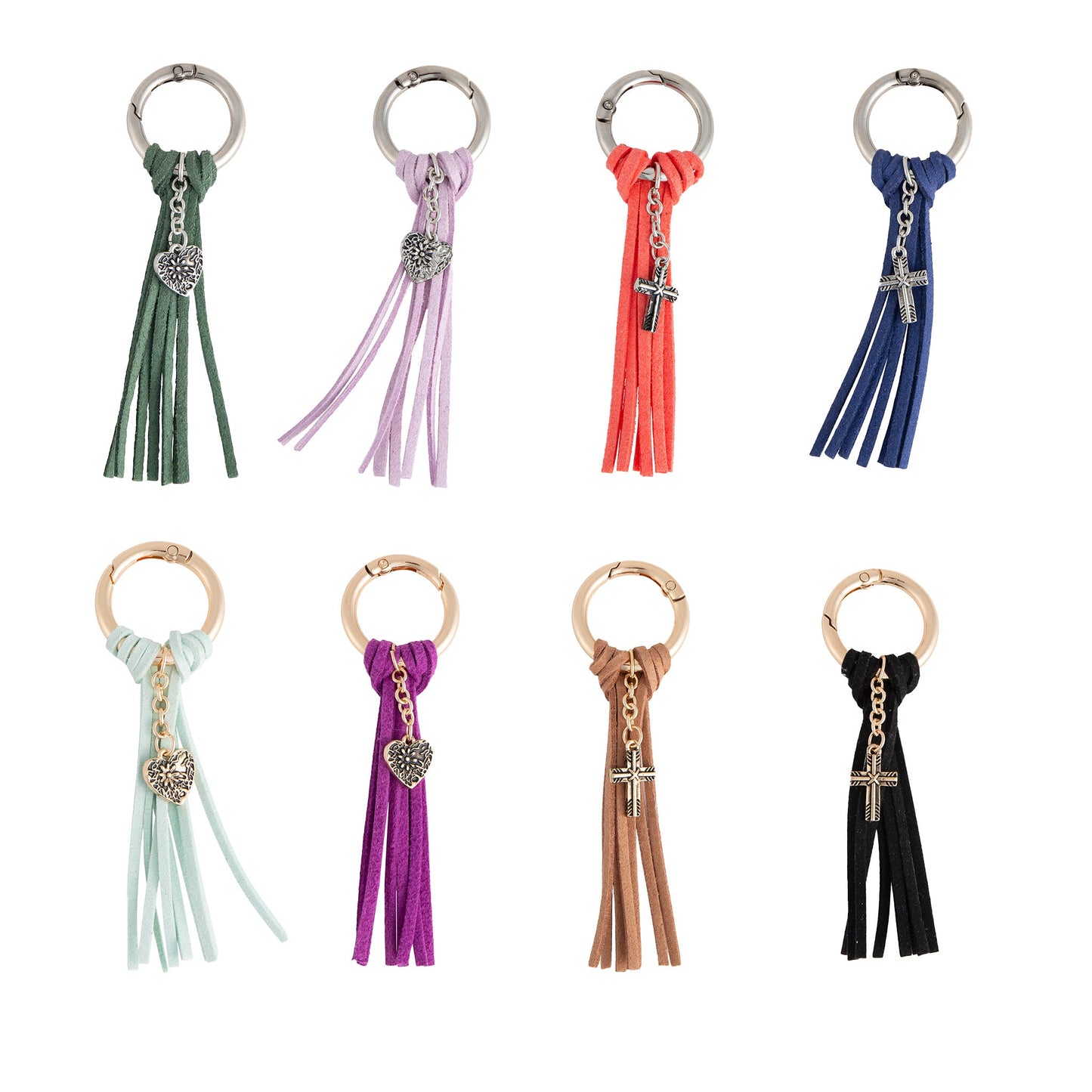 16 Piece Quinn Charm Tassel Keychain Assortment