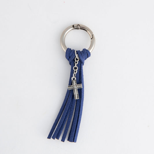 Quinn Cross Charm Tassel Keychain