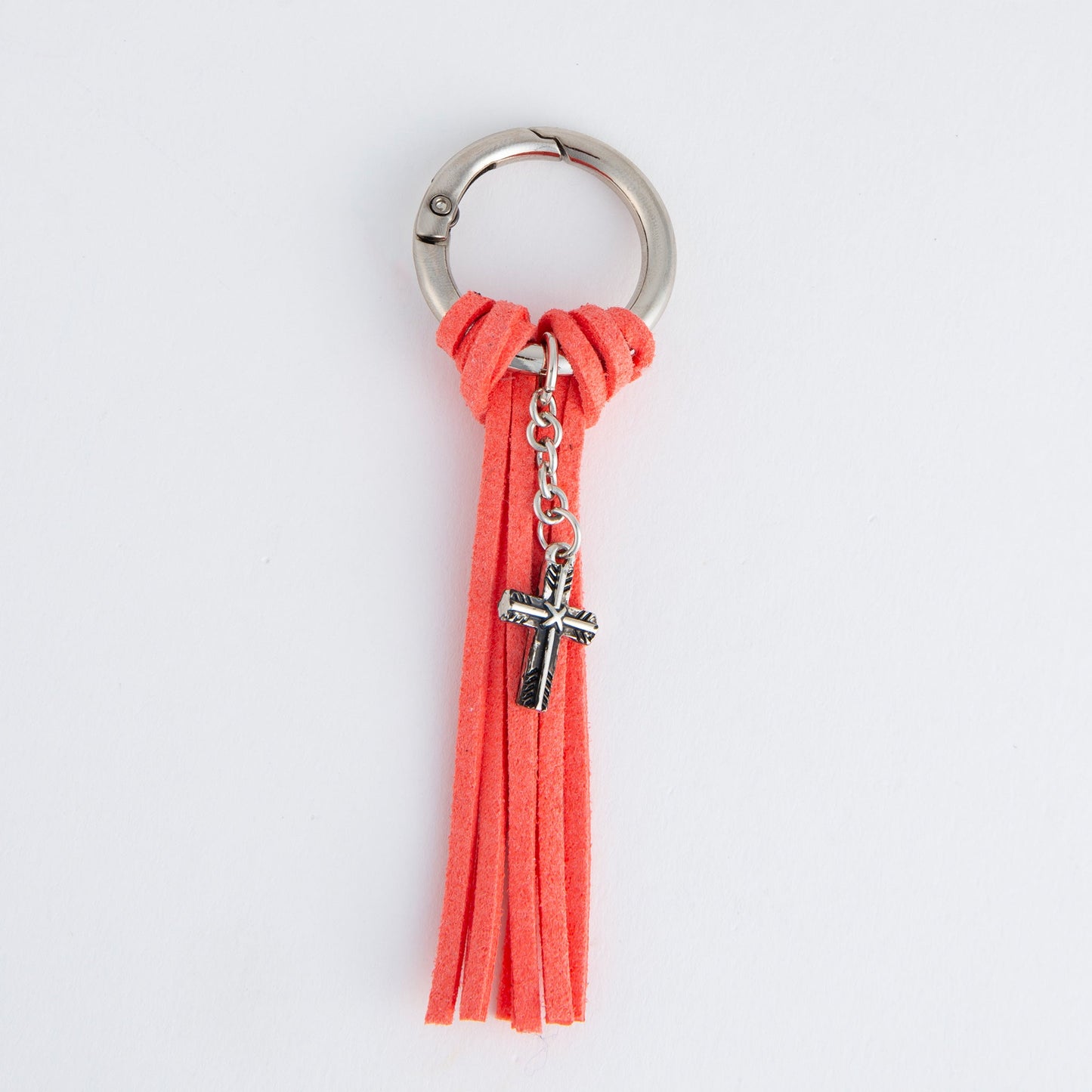 Quinn Cross Charm Tassel Keychain