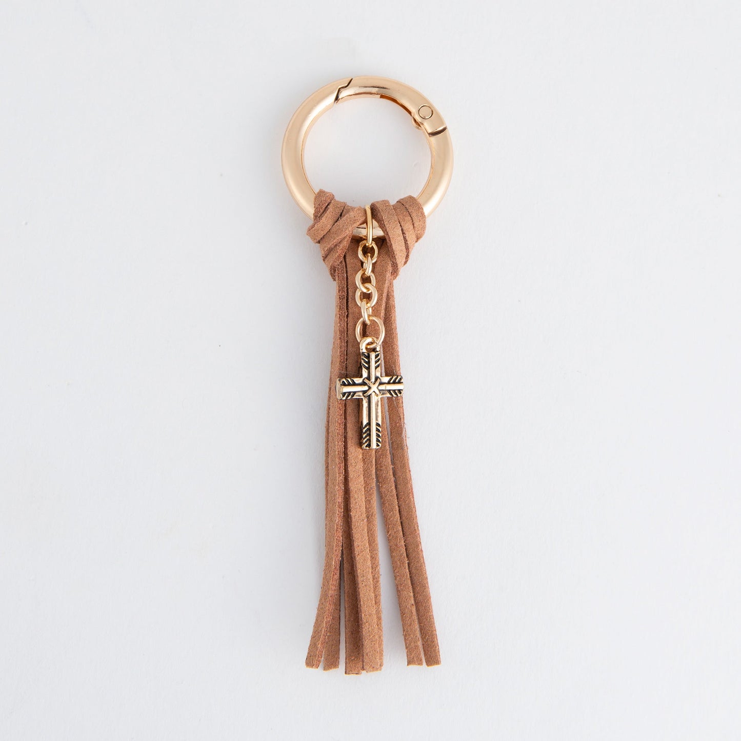 Quinn Cross Charm Tassel Keychain