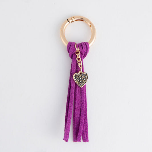 Quinn Heart Charm Tassel Keychain