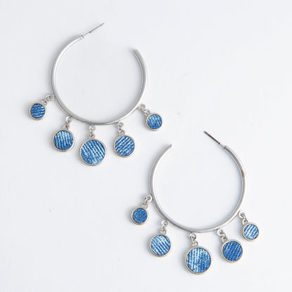 Davina Denim Hoop Earrings