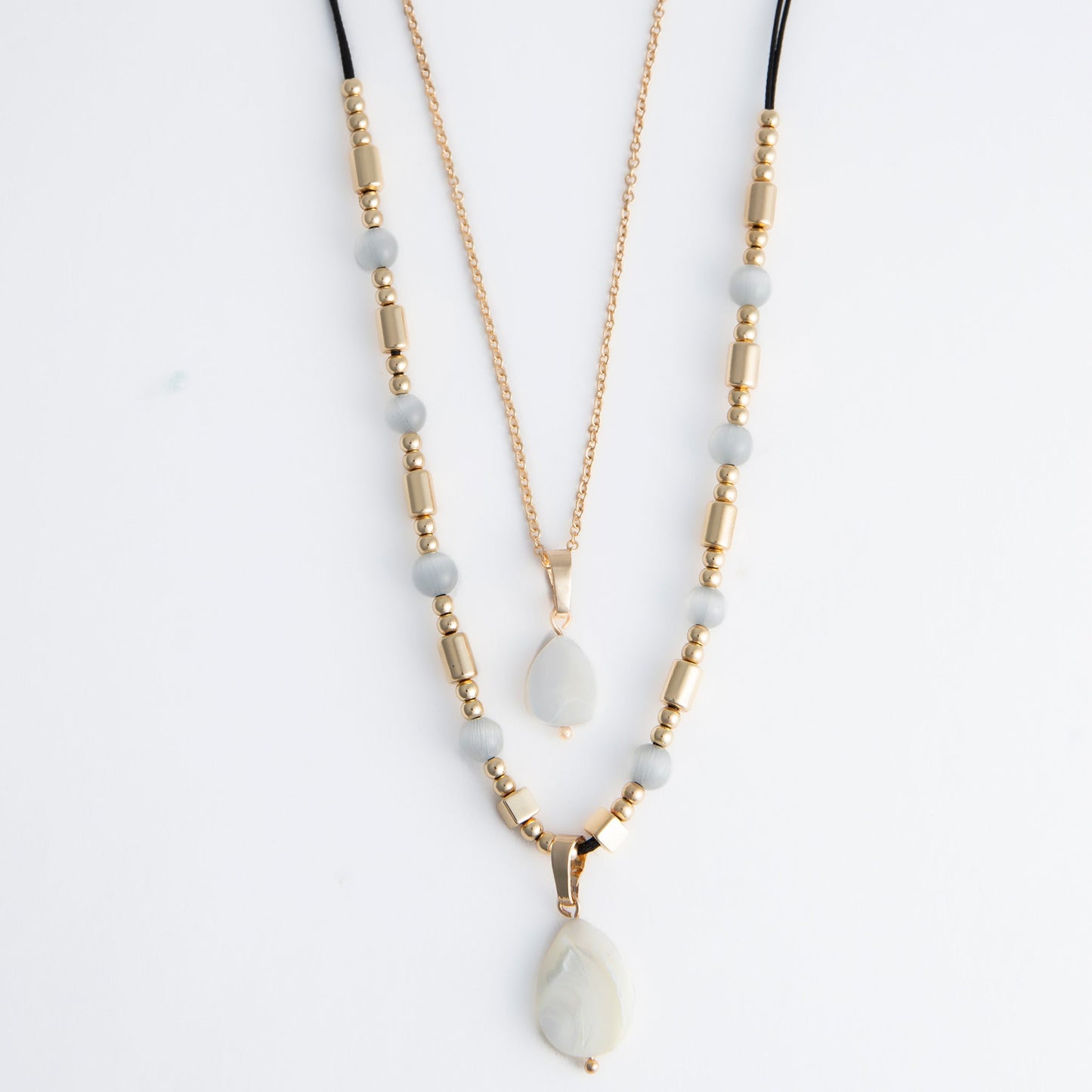 Sutton Multi Row Teardrop Pendant Necklace