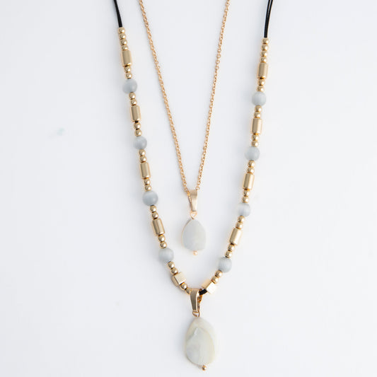 Sutton Multi Row Teardrop Pendant Necklace