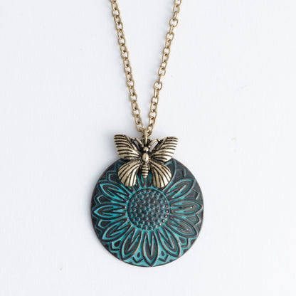 Jadyn Sunflower Pendant Necklace