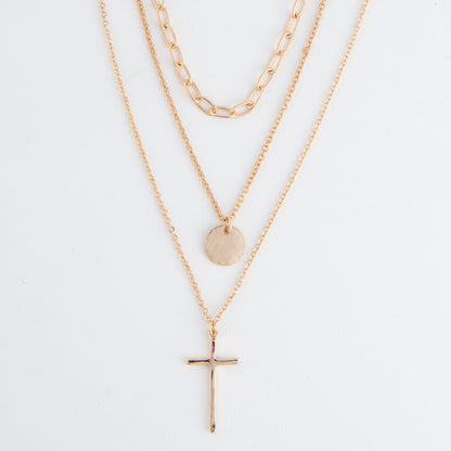 Eden Layered Cross Pendant Necklace