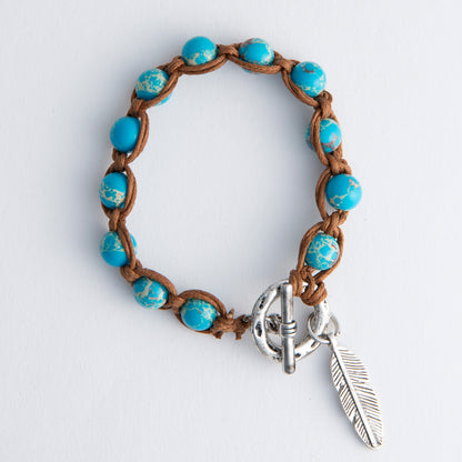 Rani Feather Leather Bracelet