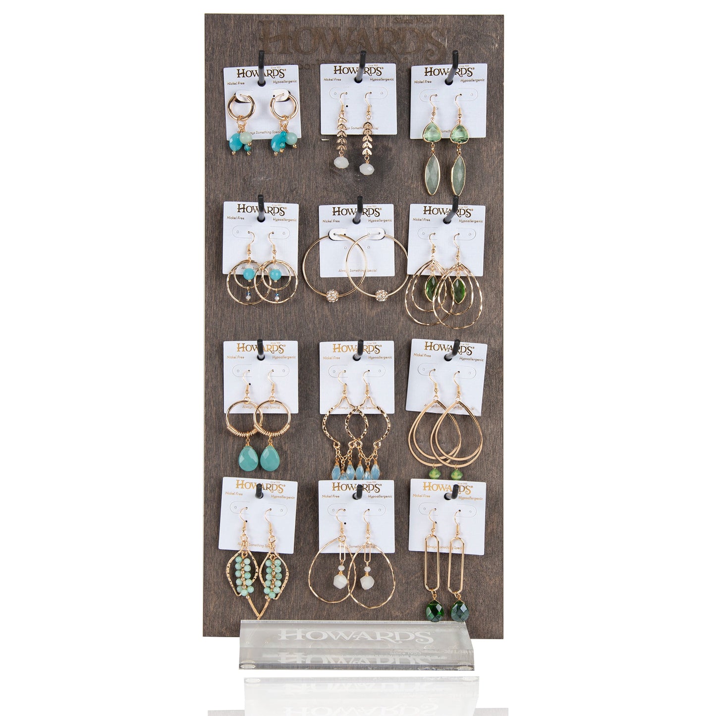 24 Piece Acadia Genuine Stone Earring Unit With Display